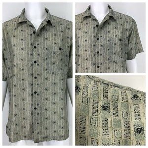 Chinese Dragon Silk Print Shirt Large L y2k